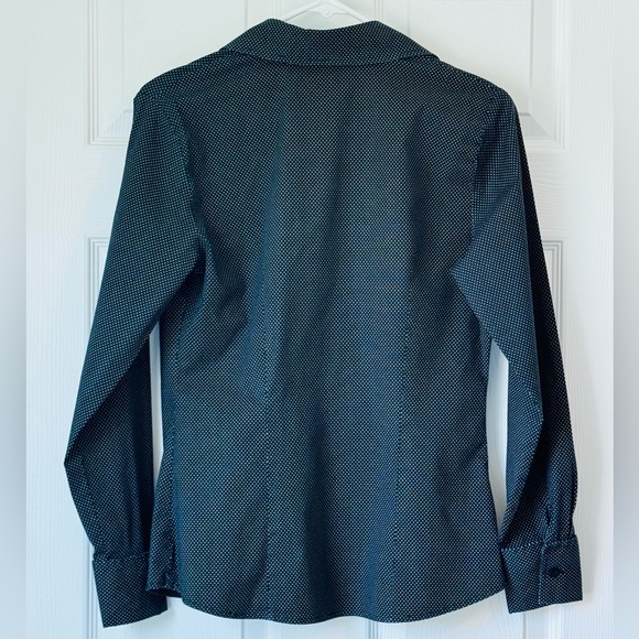 Worthington Stretch Black and White Polka dot Button Down - Picture 2 of 8